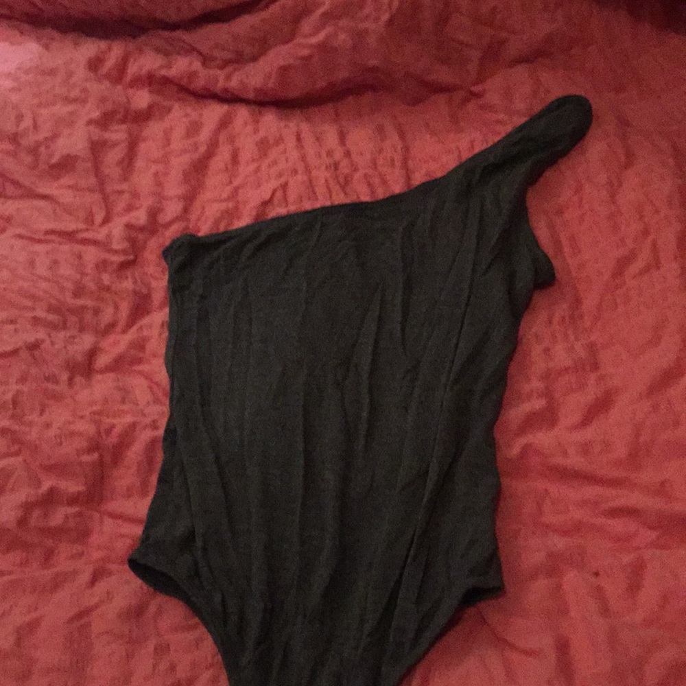 One shoulder knit bodysuit